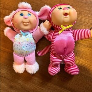 Adorable Pink and Striped Plush Dolls